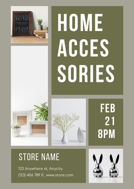 Platilla de diseño Home Accessories Collage Green Poster