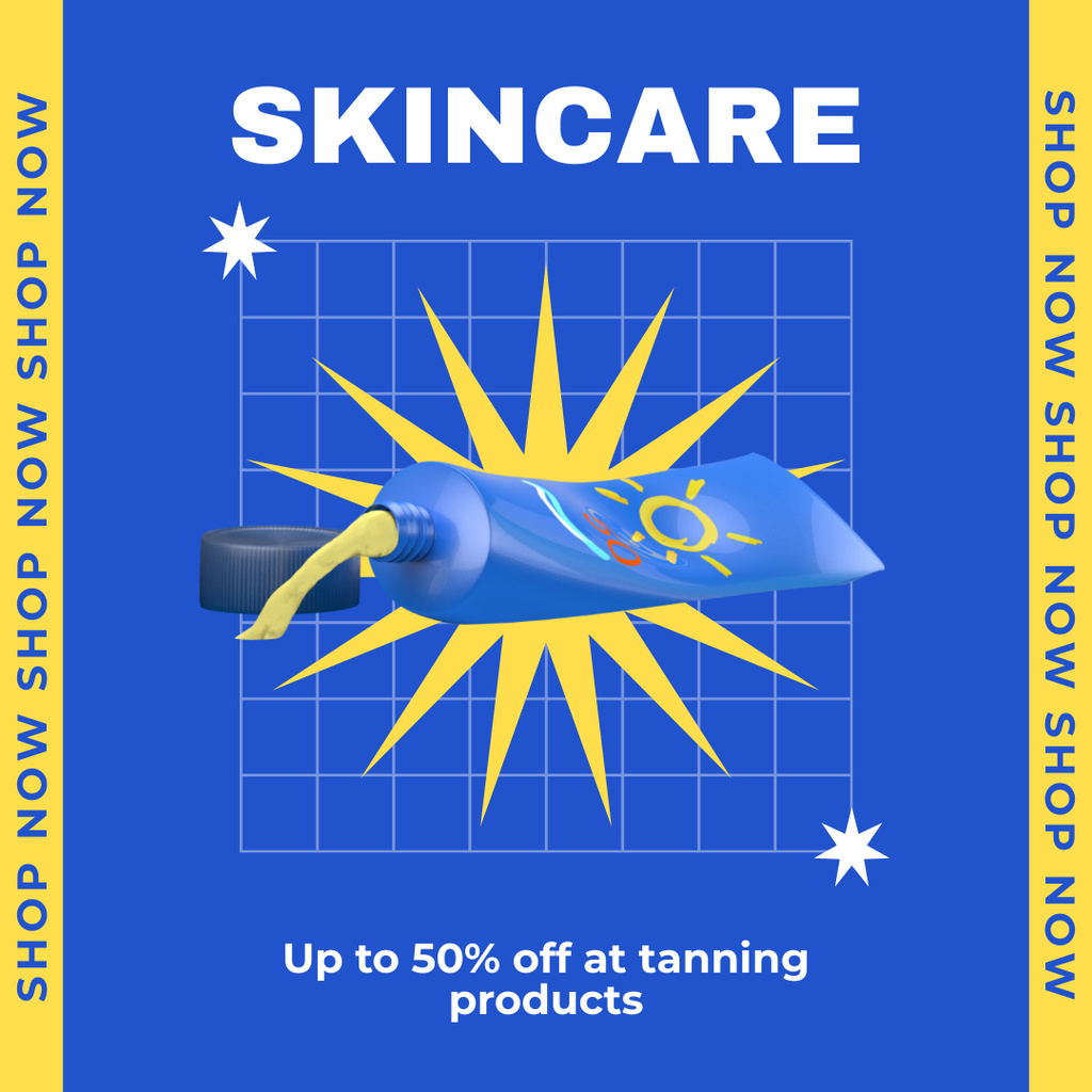 Plantilla de diseño de Discount on All Tanning Products with Tube of Cream Instagram AD 