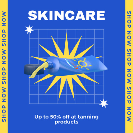 Discount on All Tanning Products with Tube of Cream Instagram AD Design Template