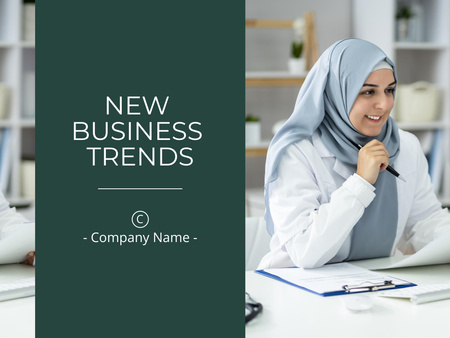 New Business Trends Company Research Presentation tervezősablon