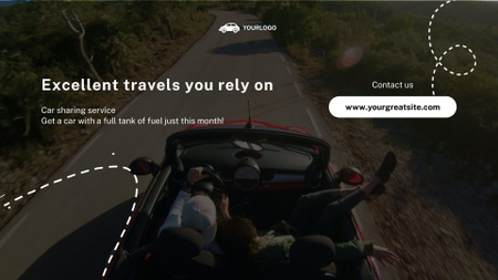 Template di design Il servizio di car sharing viaggia con il serbatoio pieno Full HD video