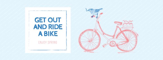 Special Offer with Cute Pink Bike Facebook cover – шаблон для дизайну
