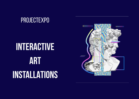 Plantilla de diseño de Instalaciones de arte interactivas con texto blanco Flyer A6 Horizontal 