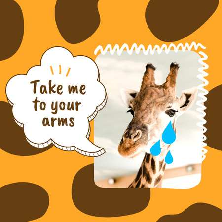 Funny Joke with Cute Giraffe Instagram Modelo de Design
