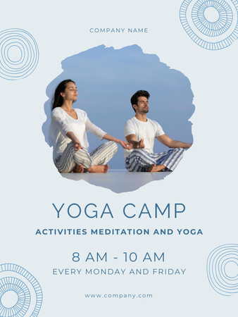 Plantilla de diseño de Campamento de fitness y yoga Poster US 