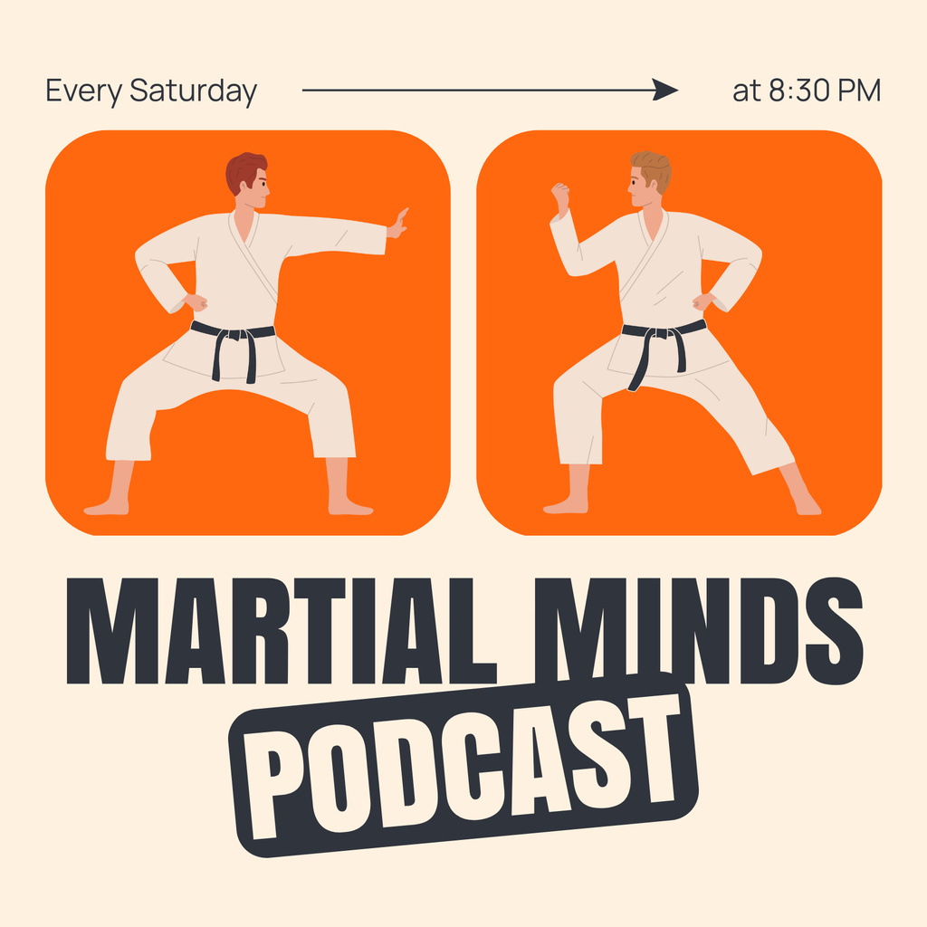 Martial arts Podcast Coverデザインテンプレート