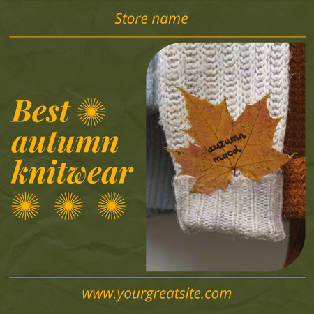 Modèle de visuel Autumn Knitwear Ad - Animated Post