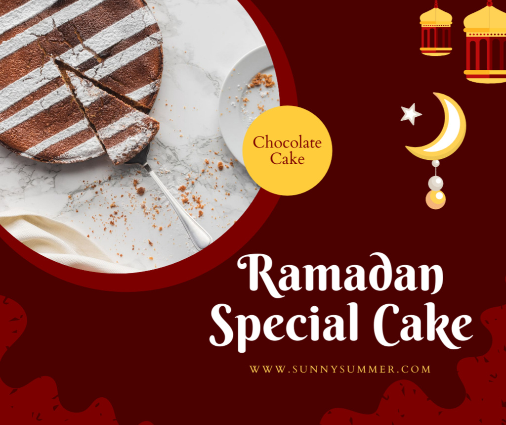 Tasty Cake Offer on Ramadan Month Facebook Design Template