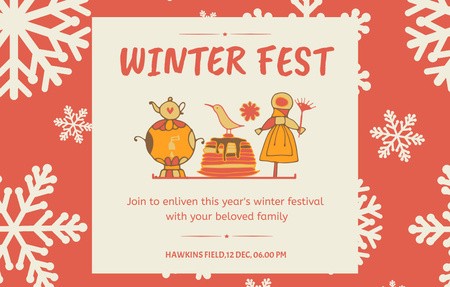 Szablon projektu Winter Festival Announcement With Food Invitation 4.6x7.2in Horizontal
