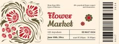 Flower Market Announcement with Bright Pattern