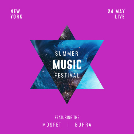 Music Festival Announcement with Galaxy Instagram Design Template