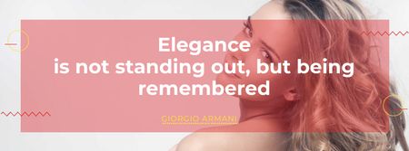 Plantilla de diseño de Elegance Quote with Beautiful Young Woman Facebook cover 