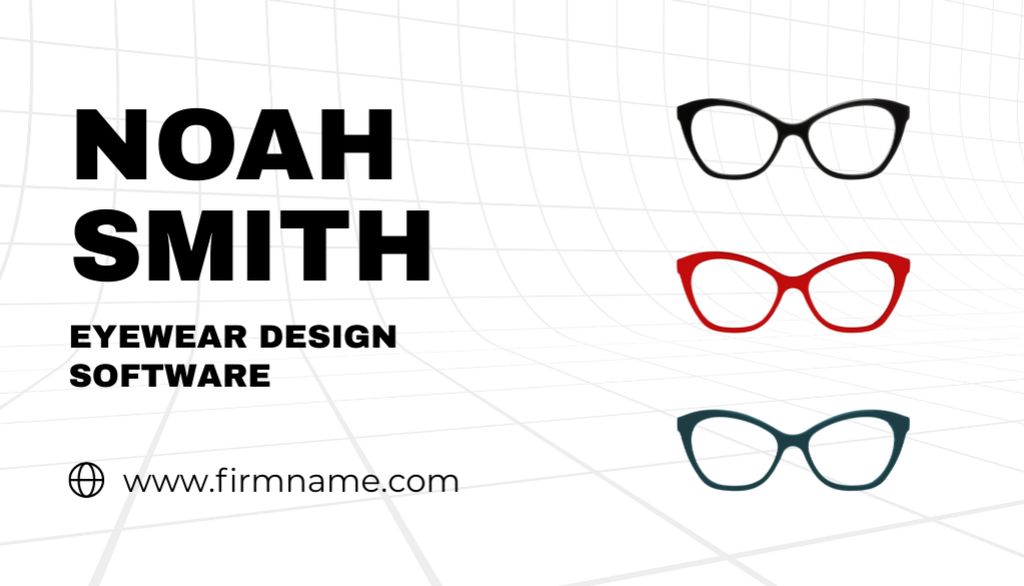 Advertising Online Glasses Store Business Card US Šablona návrhu