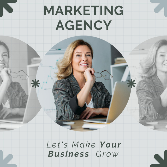 Marketing Agency Services for Business Growth and Development LinkedIn post Πρότυπο σχεδίασης