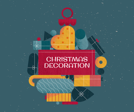 Designvorlage Cute Christmas Holiday Greeting für Facebook