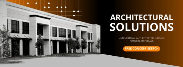 Architectural Solutions With Concept And Visualization Facebook cover Design Template