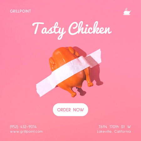 Designvorlage Tasty Chicken Offer für Instagram AD