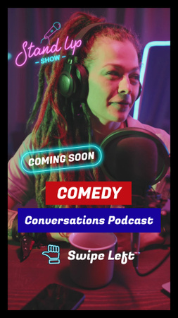 Comedy Conversation Broadcast Series With Famous Comedians TikTok Video Design Template