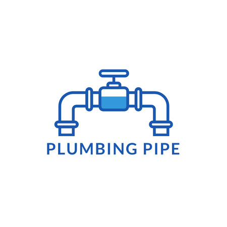Návrh instalatérského potrubí Logo Šablona návrhu