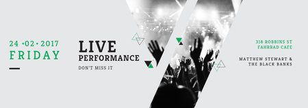 Live Performance Announcement Crowd at Concert Tumblr Design Template