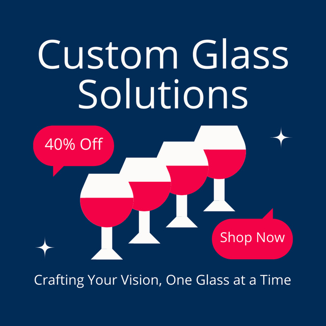 Ad of Custom Glass with Discount Instagram tervezősablon