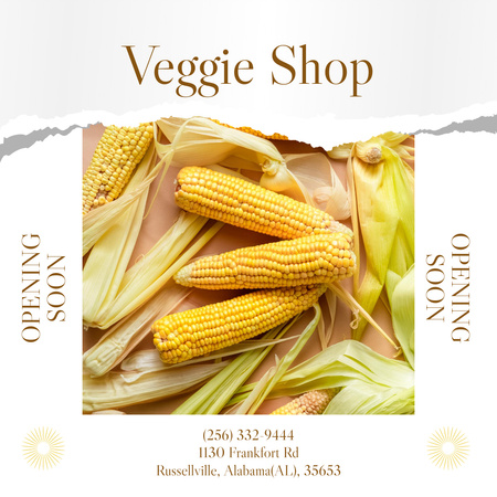 Veggie Shop Opening Announcement Instagram Design Template