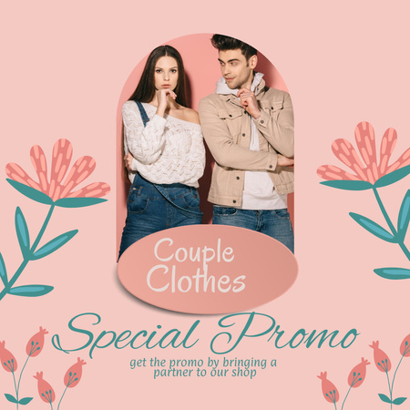 Female and Male Fashion Clothes Ad Instagram Design Template