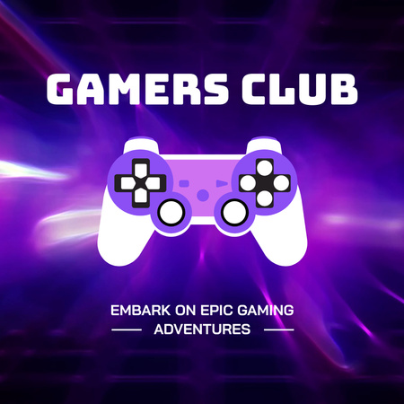 Enthralling Gamers Club Promotion With Controller Animated Logo Design Template