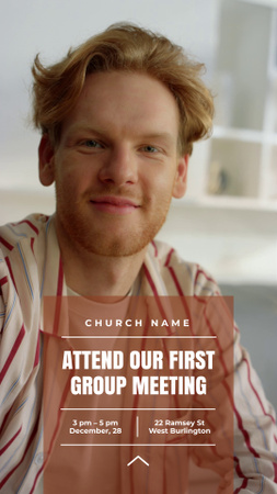 Anúncio de reunião na igreja Instagram Video Story Modelo de Design
