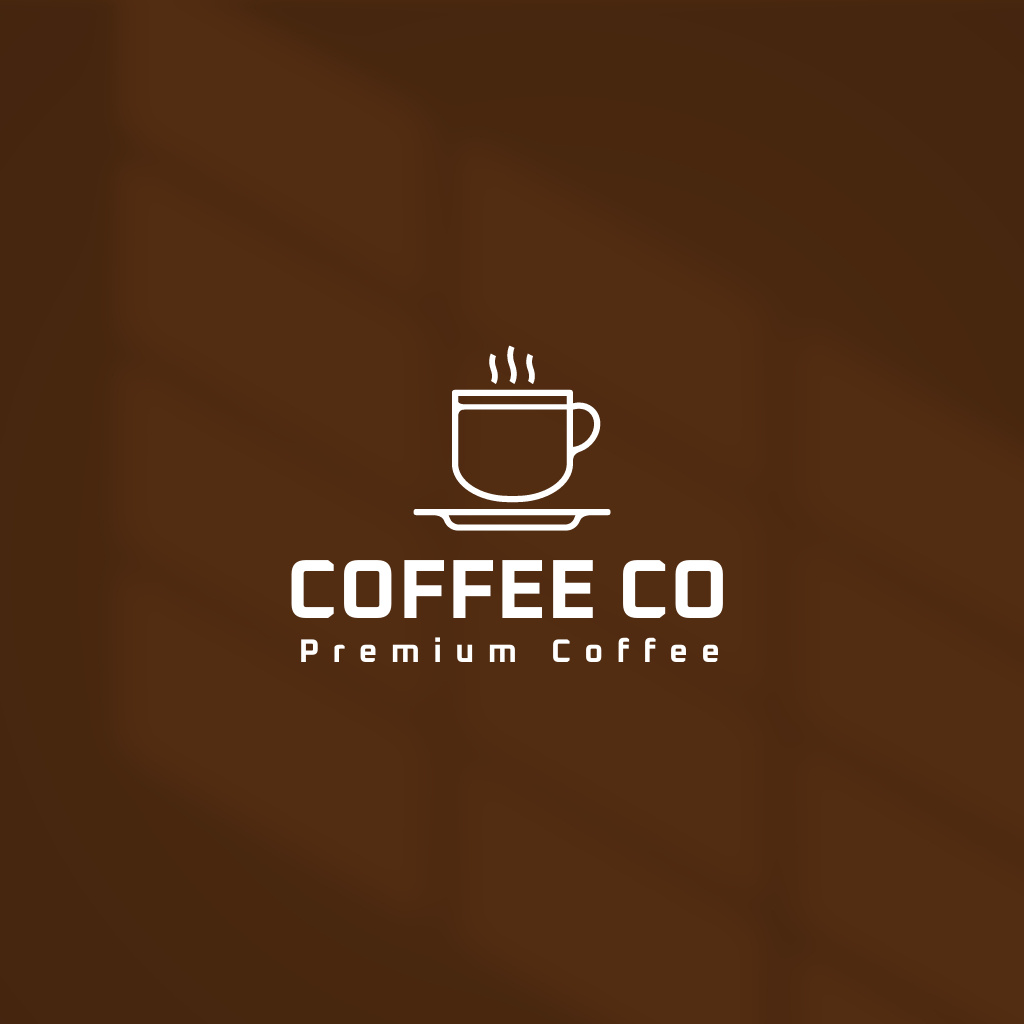 Coffee Shop Advertising with Premium Quality Coffee Logoデザインテンプレート