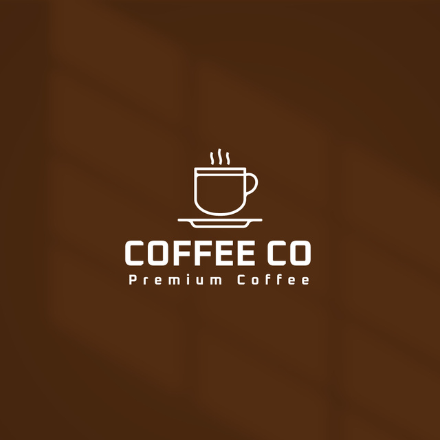 Coffee Shop Advertising with Premium Quality Coffee Logo Tasarım Şablonu