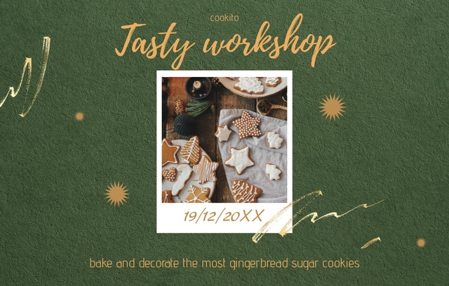 Yummy Cookies Baking Workshop Announcement Invitation 4.6x7.2in Horizontal Design Template