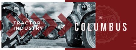 Traktory pracující v terénu Facebook cover Šablona návrhu