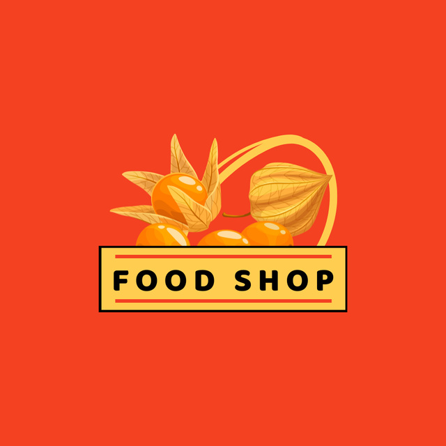 Ontwerpsjabloon van Animated Logo van Grocery Store Orange Minimalist