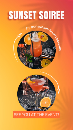 Modèle de visuel Offre de cocktails lumineux au bar - Instagram Video Story
