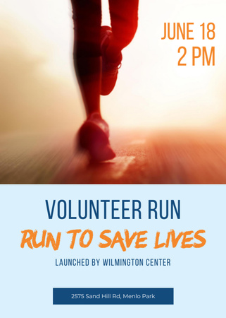 Volunteer Run for Saving Lives Flayer Design Template