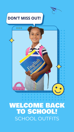 Plantilla de diseño de Convenient School Uniform Offer In Blue Instagram Video Story 