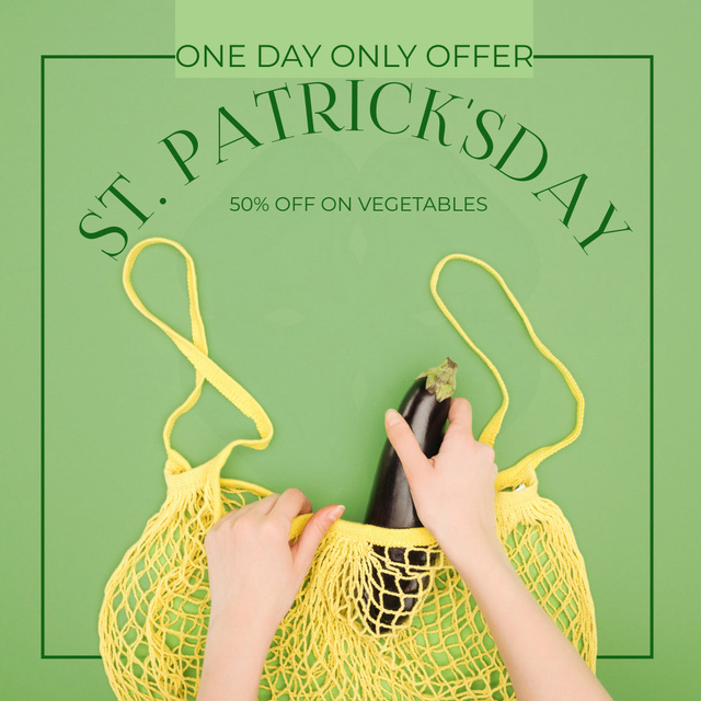 Designvorlage St. Patrick's Day Vegetable Sale Announcement für Instagram