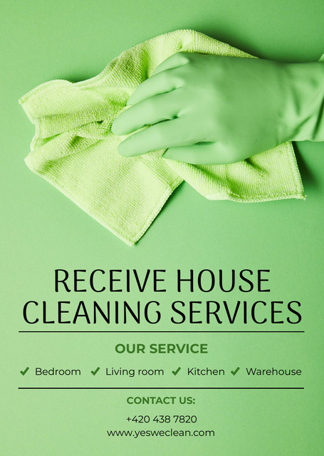 House Cleaning Services Promo Flyer A6 Design Template