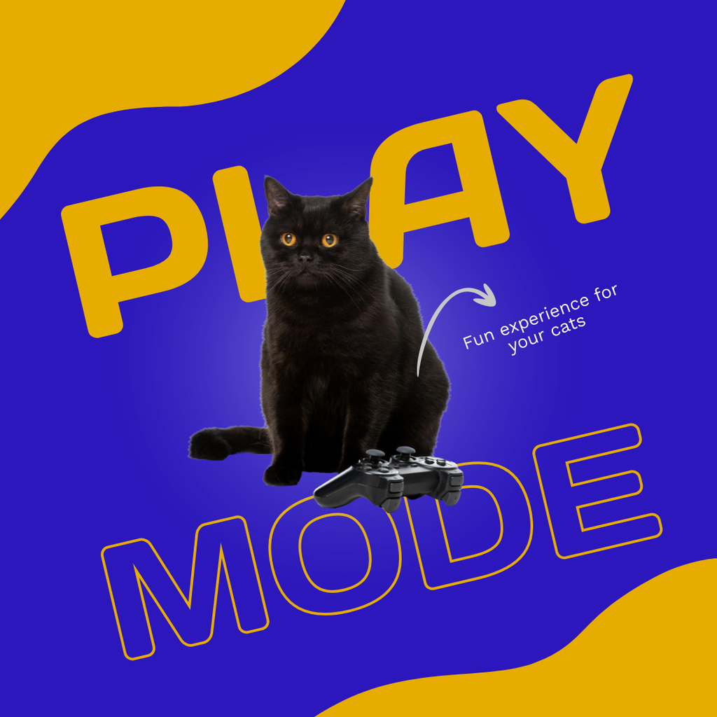 Designvorlage Inspiration for Gaming with Cat für Instagram