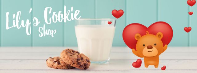 Plantilla de diseño de Valentine's Cookies with Cute Teddy Bear Facebook Video cover 