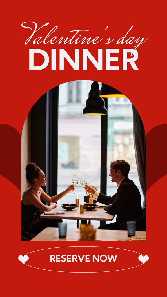 Valentine's Day Table Reservation Offer For Couples Instagram Storyデザインテンプレート