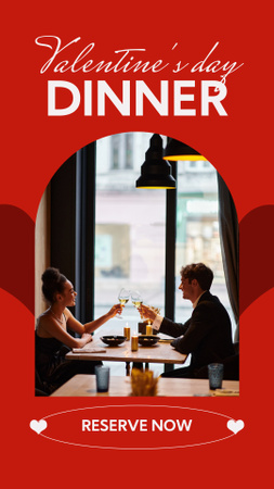 Designvorlage Tischreservierungsangebot zum Valentinstag für Paare für Instagram Story