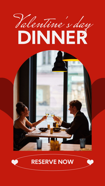 Ontwerpsjabloon van Instagram Story van Valentine's Day Table Reservation Offer For Couples