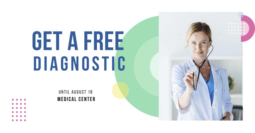 Clinic promotion with Confident Doctor Facebook AD Design Template