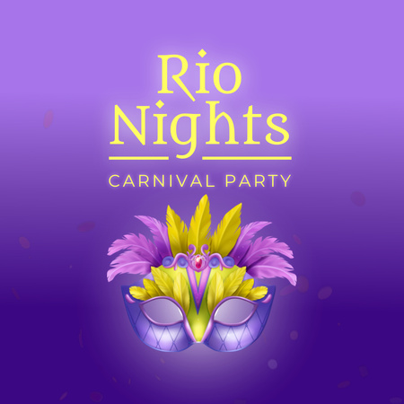 Exciting Night Carnival Party In Masks And Costumes Animated Post Design Template