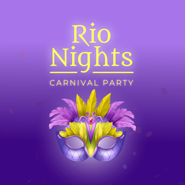 Exciting Night Carnival Party In Masks And Costumes Animated Post Modelo de Design