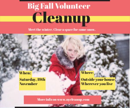 Winter Volunteer clean up Medium Rectangle Design Template
