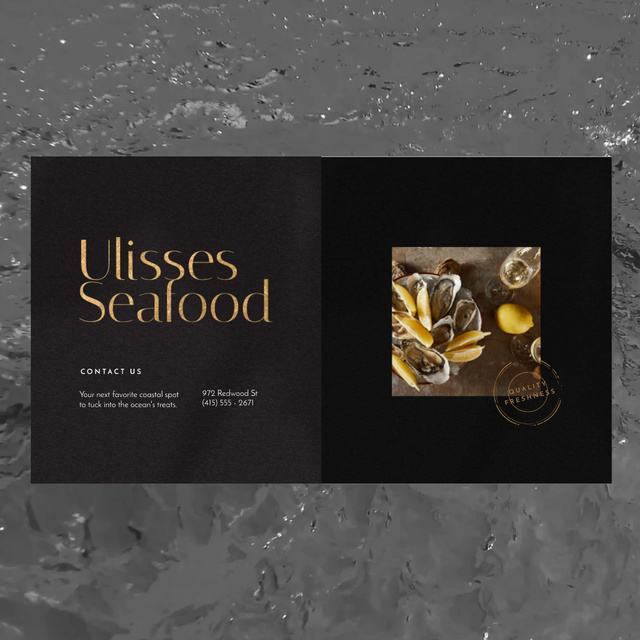 Plantilla de diseño de Seafood Bar Promotion Oysters on a Plate Animated Post 