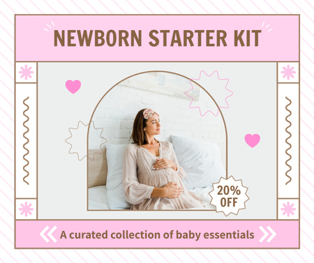 Curated Collection of Baby Essentials Offer with Discount Facebook Design Template